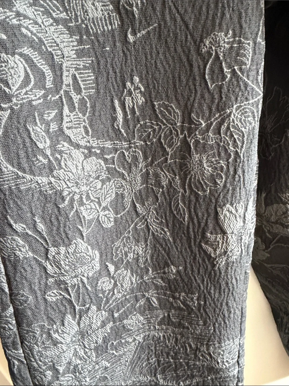 Nike Wide-Leg Floral Jacquard Pants in Charcoal Gray